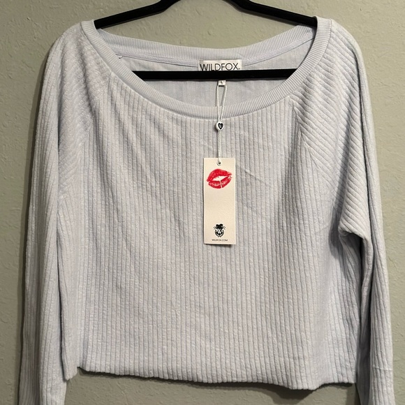 NWT Wildfox Tilda Oversized Light Blue Sweater - Picture 12 of 12